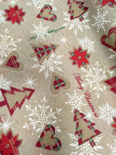 Bavlna metráž - Vánoční motiv stromečky