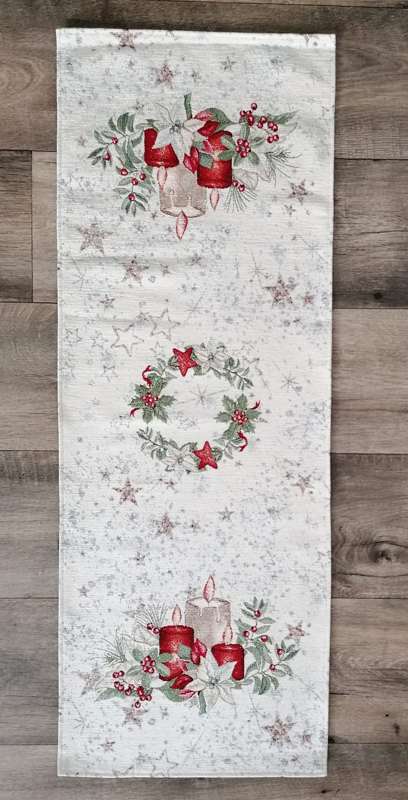 Gobelínový ubrus chenille - Svíčky 40 x 100 cm