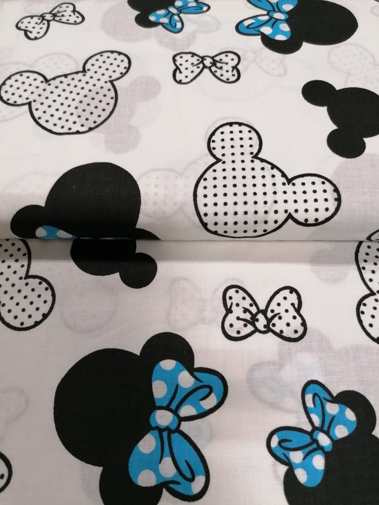 Bavlna - metráž - Mickey Mouse modrý