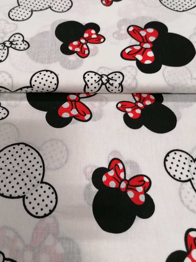 Bavlna - metráž - Mickey Mouse červený