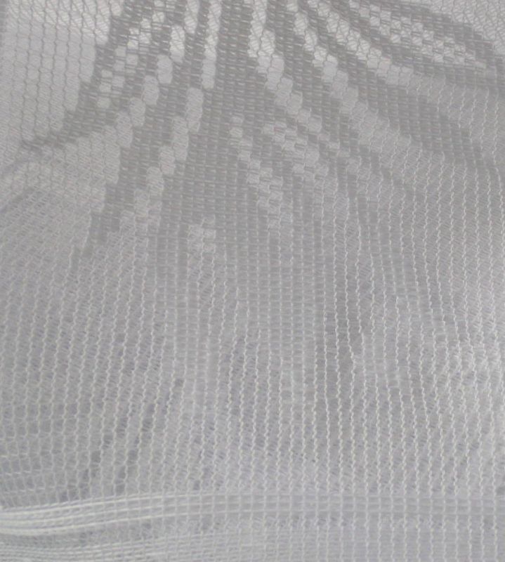 Záclonový závěs - bílý s květy