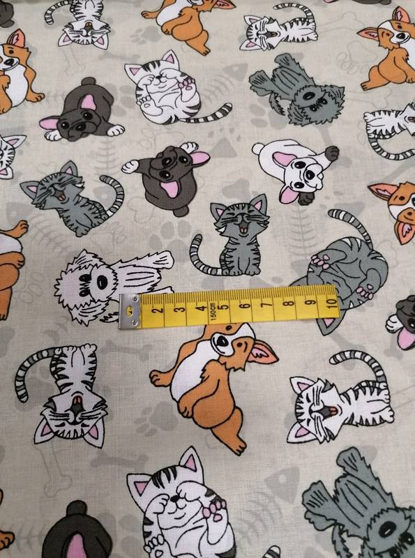 Bavlna - metráž - Psi a kočky