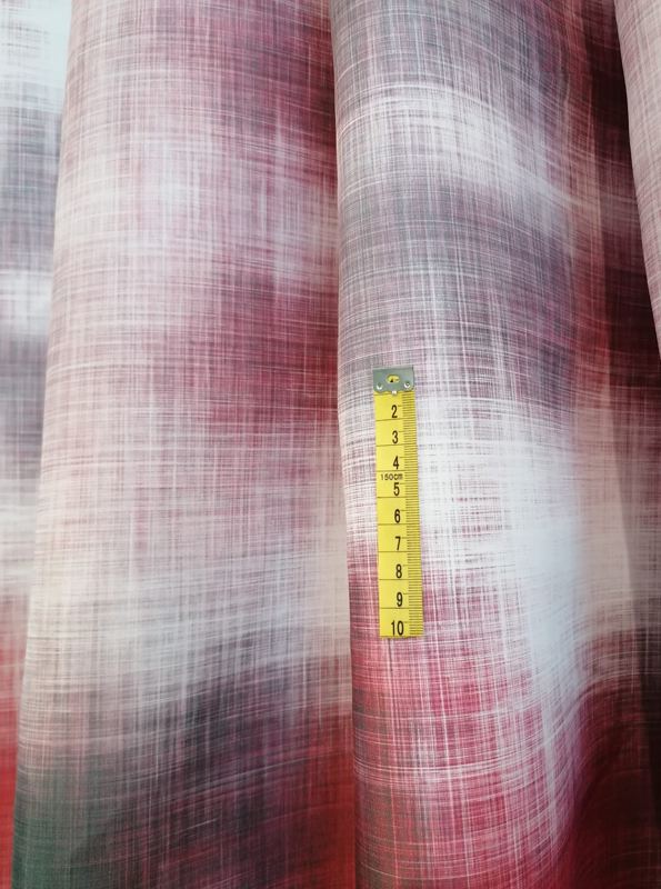 Dekorační látka jednostranná, tisk, lehká - barva červená