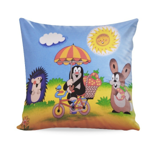 Povlak na polštářek 40 x 40 cm - Krtek a jahůdky