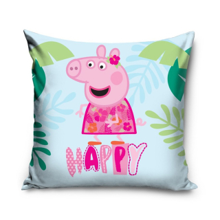 Povlak na polštářek 40 x 40 cm - Prasátko Peppa Happy
