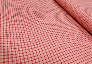 Bavlna - metráž - červená kostka