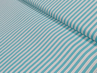 Bavlna - metráž - tyrkysové pruhy