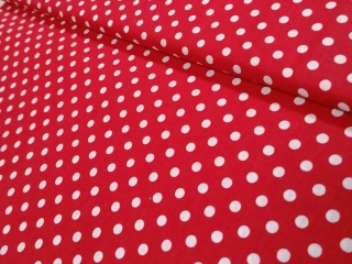 Bavlna - metráž - červenobílý puntík