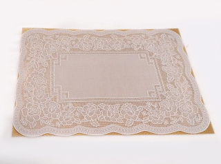 Prostírání - PVC bílé průhledné růže