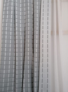 Dekorační látka oboustranná - Šedá kostka