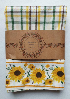 Sada - utěrky bavlněné - Slunečnice