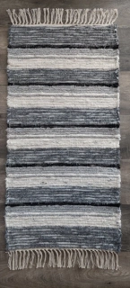 Kobereček tkaný - Slonovinová barva s šedočerným pruhem 50 x100 cm