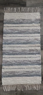 Kobereček tkaný - Slonovinová barva s šedým pruhem 50 x 100 cm