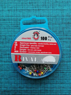 Napichovací špendlíky se skleněnou hlavičkou 100 ks