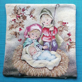 Gobelínový povlak na polštář chenille - Dětské jesličky