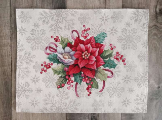 Gobelínové prostírání  - Vánoční hvězda sněhové vločky