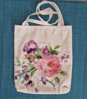 Nákupní taška - Růžová pivoňka