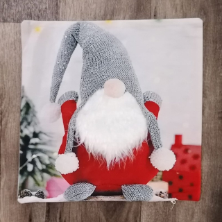 Vánoční povlak 3D na polštářek 40 x 40 cm - Skřítek červený