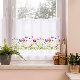 Záclona metrážová - Tulipány 70 cm