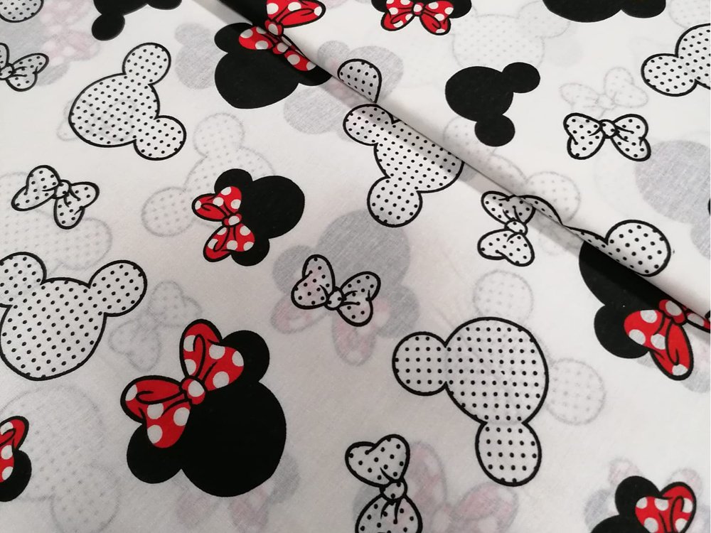 Bavlna - metráž - Mickey Mouse červený
