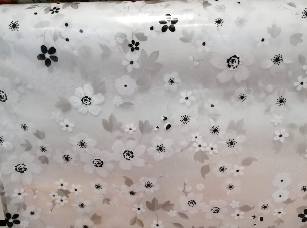 Ubrus PVC průhledný vzor Květy - šíře 140 cm