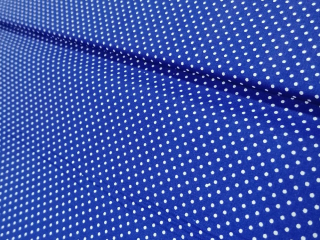 Bavlna - metráž - modrobílý puntík