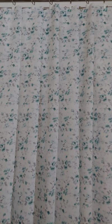 Záclona voálová - Zelený květ tisk 150