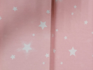 Bavlna - metráž - růžové hvězdy